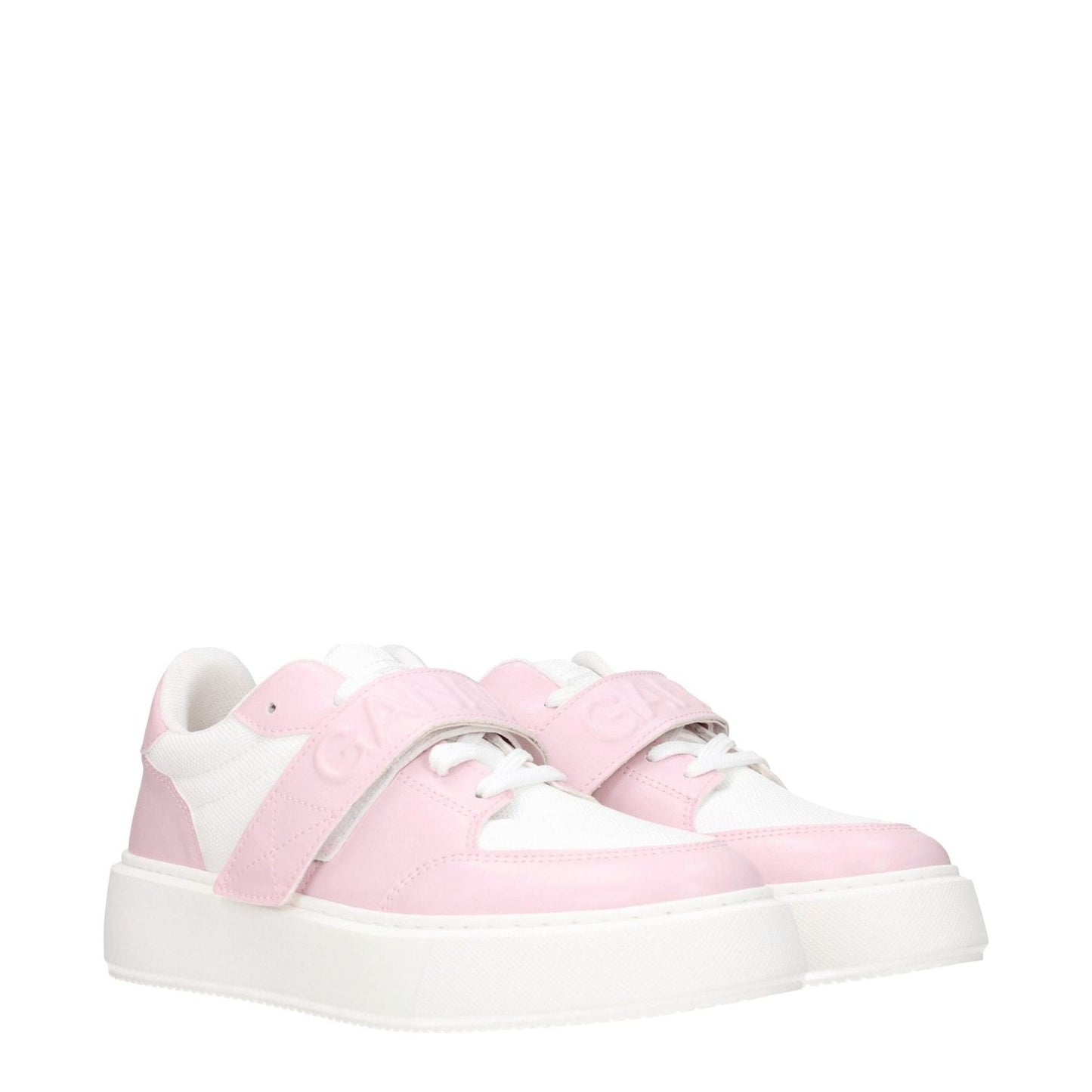 Ganni Pink Leather Low Tops GA-8547287859465-EU39/US9