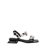 Dolce & Gabbana Black Leather Flat Sandals DO-8547464773897-EU36/US6