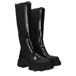 Ganni Black Leather Over The Knee GA-10031459369225-EU38/US8