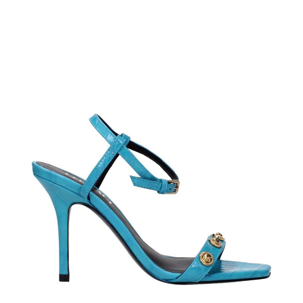 Versace Blue Leather Stiletto Heels Sandals VE-15161676792073-EU36/US6