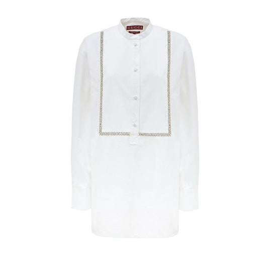 Gucci White Cotton Blouse