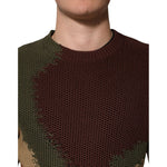 Dolce & Gabbana Multicolor Cotton Abstract Men Pullover Sweater TSH90787-S