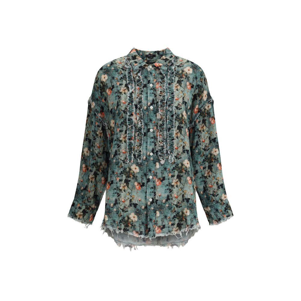 R13 Ruffle floral Shirt R-R13WR478R586B-S