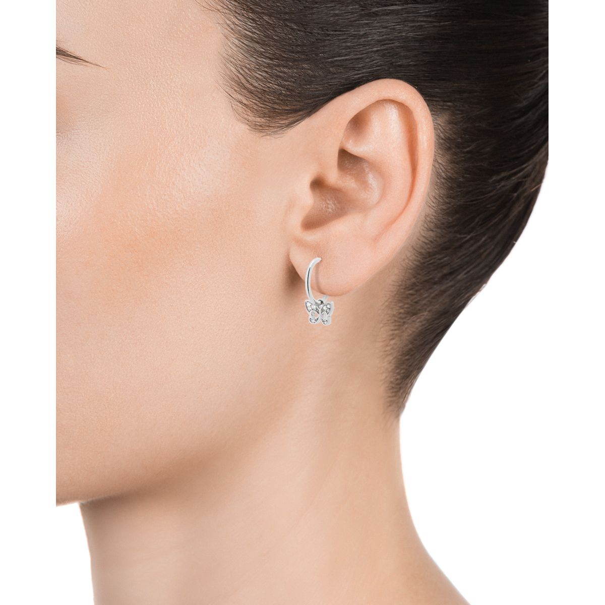 VICEROY JEWELS Mod. 85023E000-38 Ladies Silver Earrings on Model's Ear