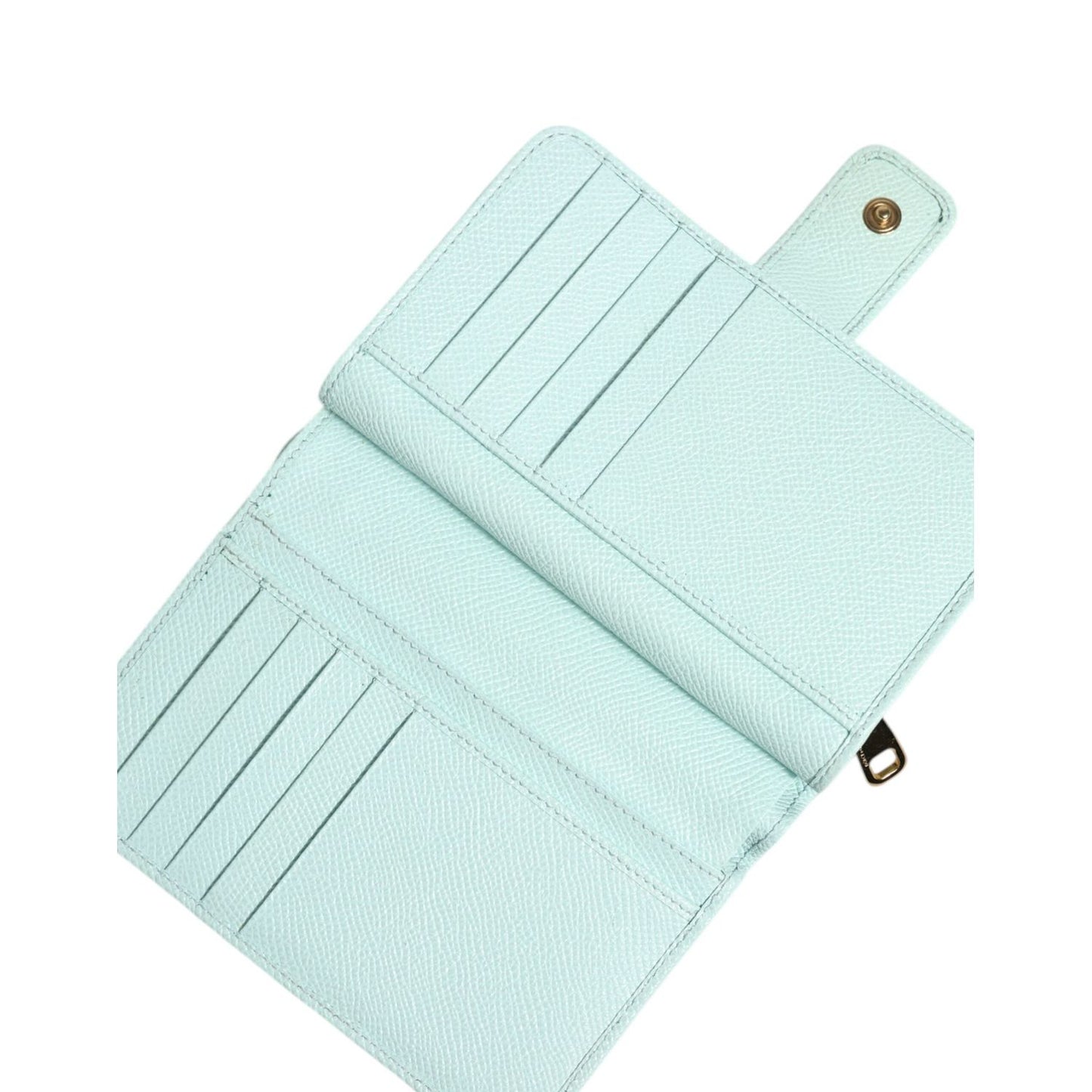 Dolce & Gabbana Mint Green Leather Bifold Continental Clutch Wallet BAG4714