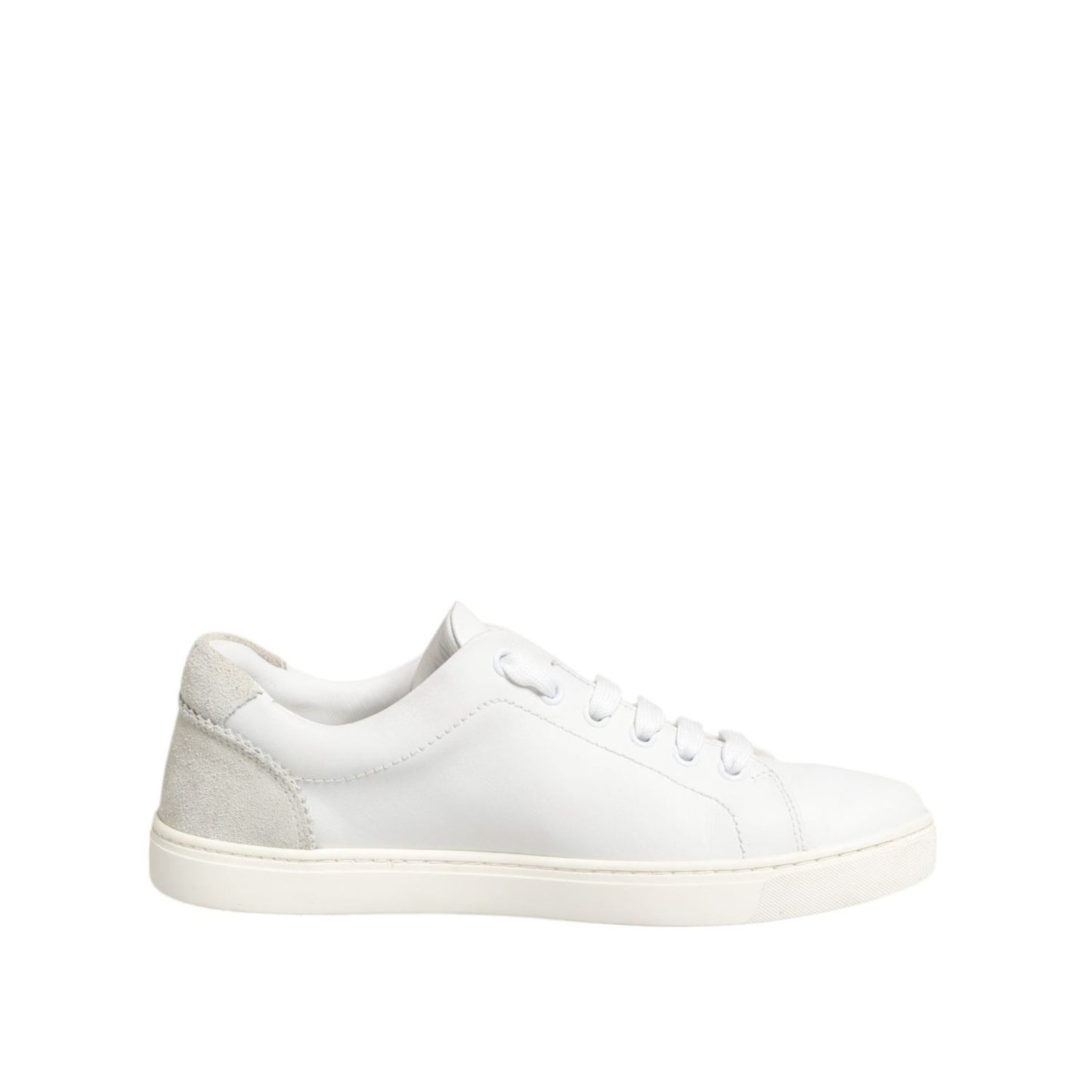 Dolce & Gabbana White Gray Leather Low Top Sneakers Shoes LA12796-37.5
