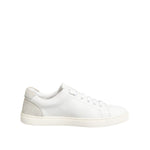 Dolce & Gabbana White Gray Leather Low Top Sneakers Shoes LA12796-37.5
