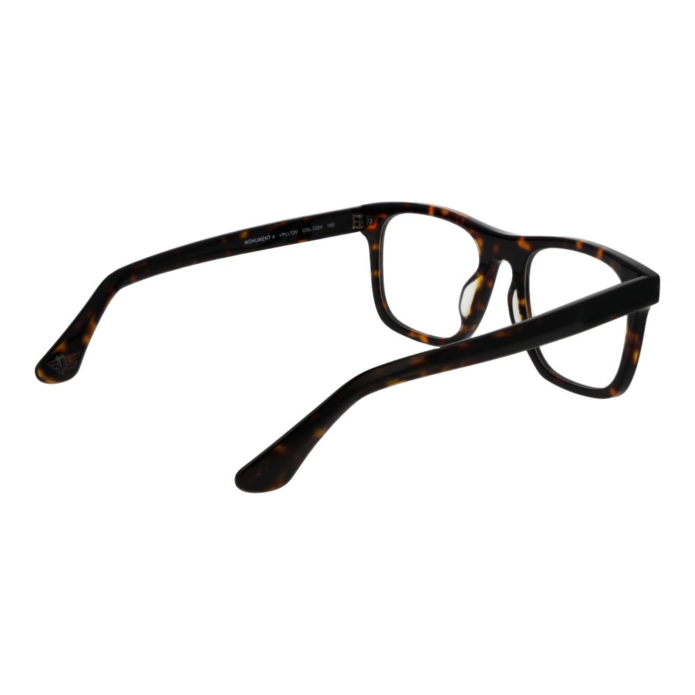 Police Brown Cellulose Acetate Glasses (Frames), full-rim square style with demo lenses, cellulose acetate material in a brown tortoiseshell pattern.