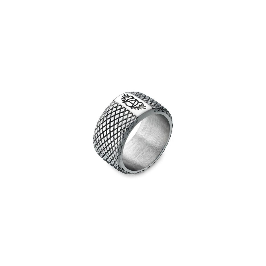 AN JEWELS JEWELRY Mod. AA.R01S-10 silver ring with textured design