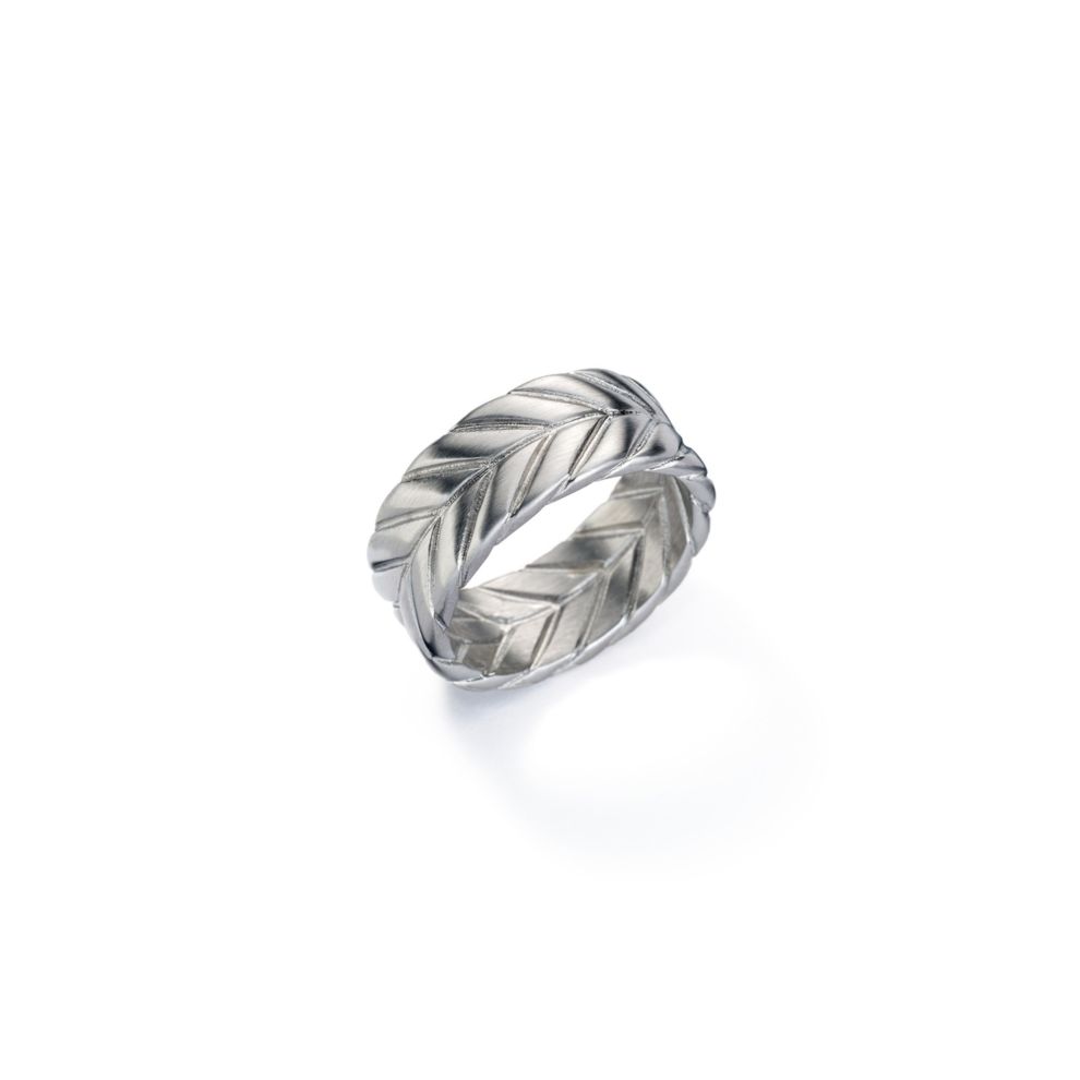 AN JEWELS JEWELRY Mod. AA.R256S-11 silver ring with woven pattern design, showcasing elegant craftsmanship and style.