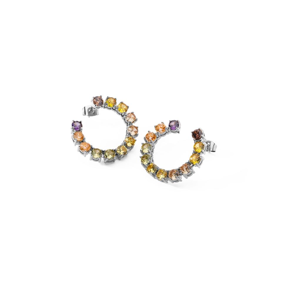 AN JEWELS JEWELRY Mod. AL.ELOY11YF colorful gemstone hoop earrings