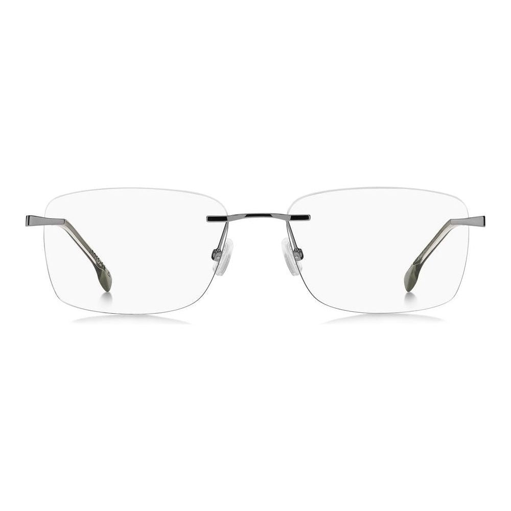 Gent's eyewear BOSS MOD. BOSS 1873_F with rimless rectangular lenses and metal arms.