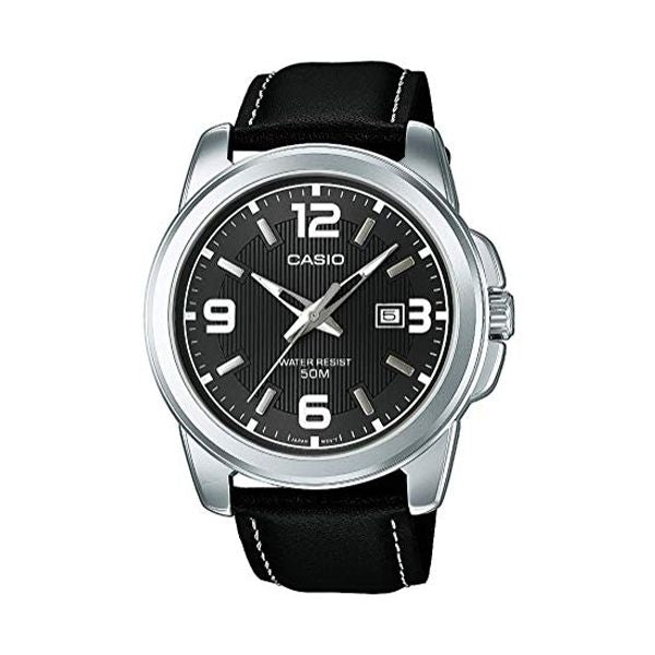 CASIO COLLECTION Mod. BOLD DATE - LEATHER. BLACK WATCHES