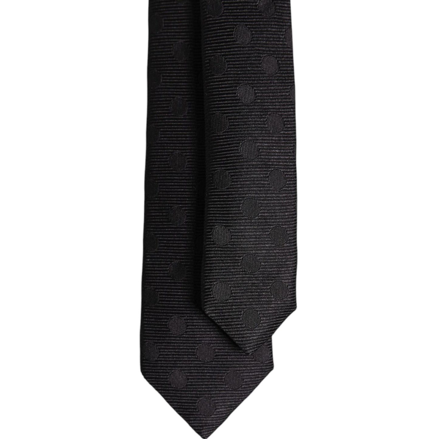 Dolce & Gabbana Black Circles Silk Adjustable Necktie Tie