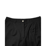 Dolce & Gabbana Black Polyester Tapered Women Trouser Pants with zipper closure and logo detail, made in Italy, offering exclusive comfort.