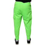 Dolce & Gabbana Neon Green Polyester Cargo Jogger Sweatpants Pants PAN75598-44