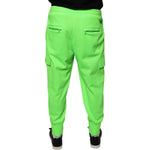 Dolce & Gabbana Neon Green Polyester Cargo Jogger Sweatpants Pants PAN76342-48