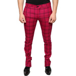 Dolce & Gabbana Pink Checkered Wool Skinny Pants PAN75295-48