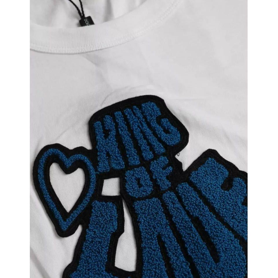 Dolce & Gabbana White King Of Love Round Neck Short Sleeves T-shirt TSH86383-44
