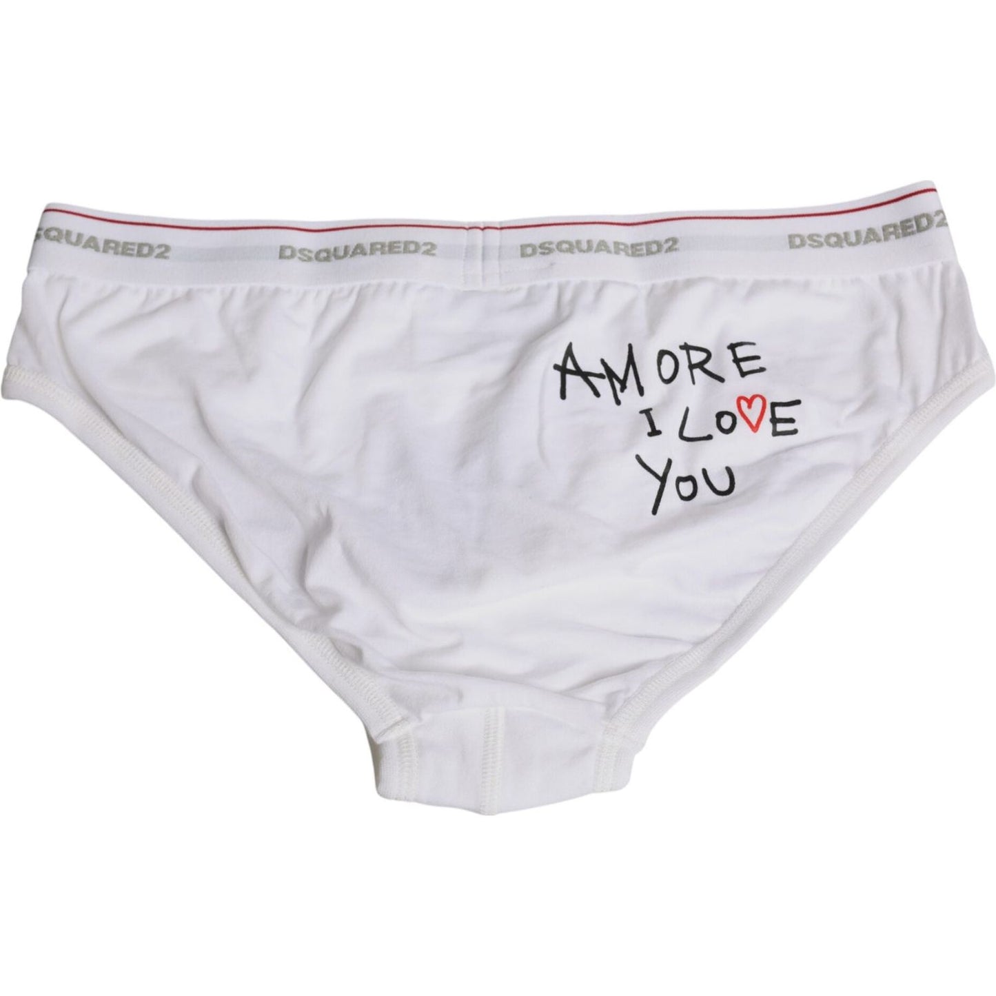 Dsquared² White Cotton Stretch Women Mid Waist Panty Underwear BIK1674-3