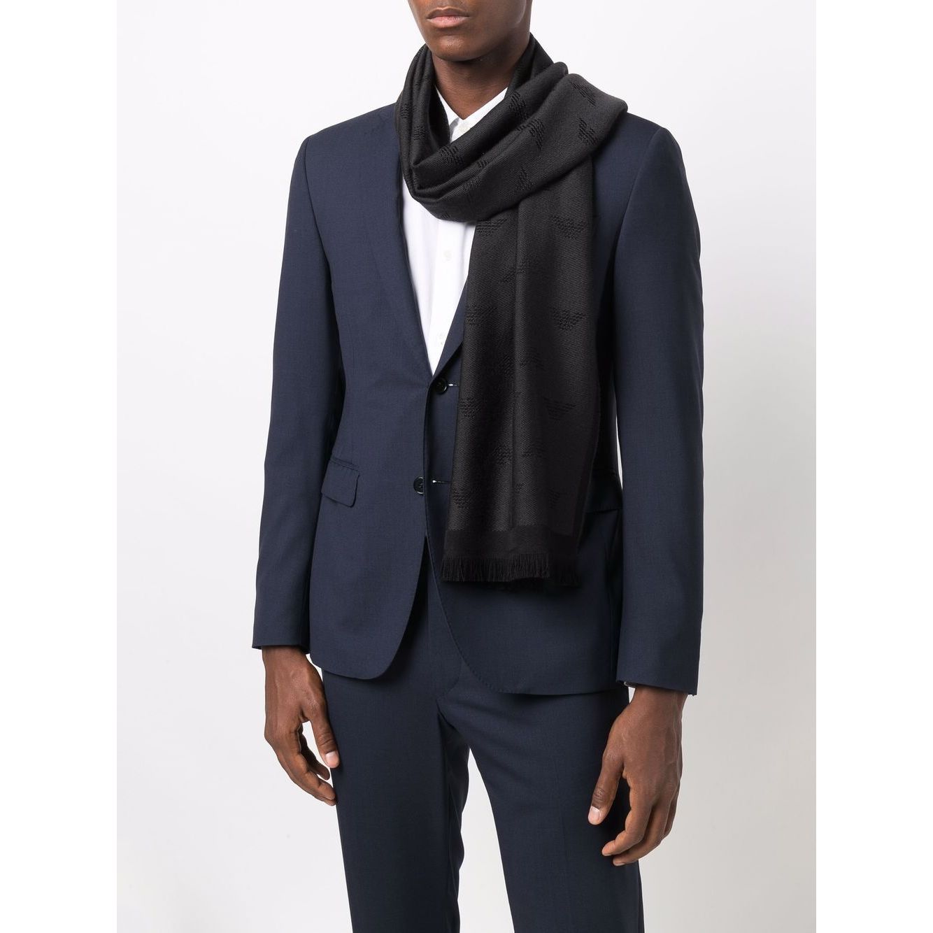 Emporio Armani Allover logo wool scarf Scarves Hats & Gloves