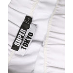 STK White Cotton Stretch High Waist Pencil Cut Knee Length Skirt SKI2022-L