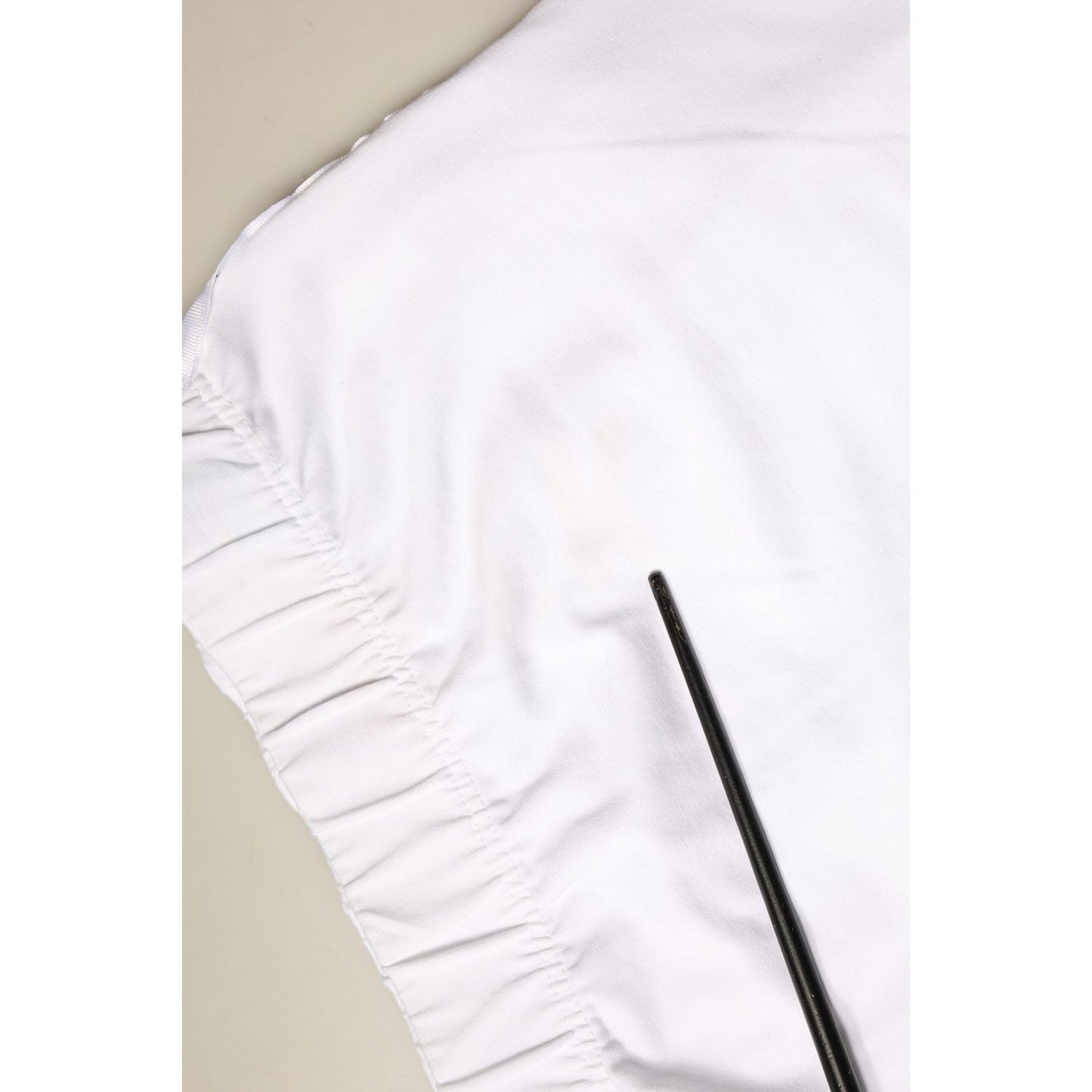 STK White Cotton Stretch High Waist Pencil Cut Knee Length Skirt SKI2022-L