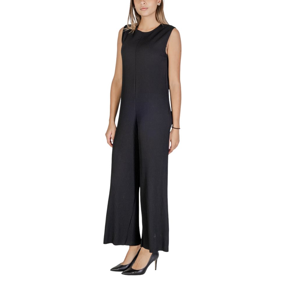 Sandro Ferrone Black Polyester Jumpsuit