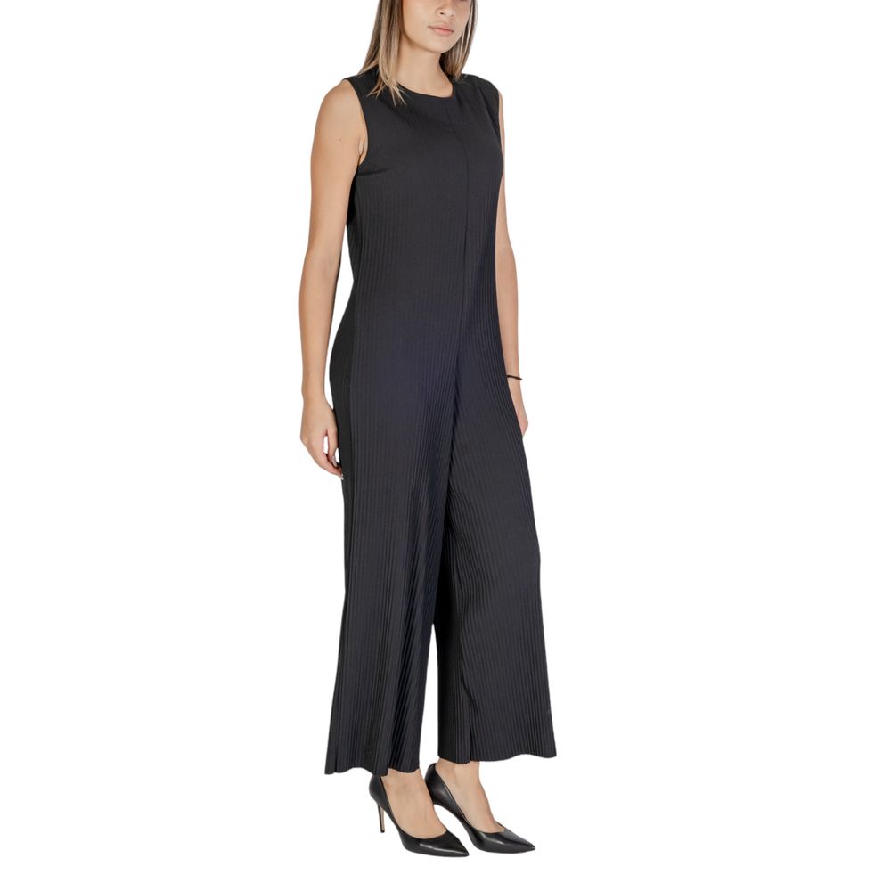 Sandro Ferrone Black Polyester Jumpsuit