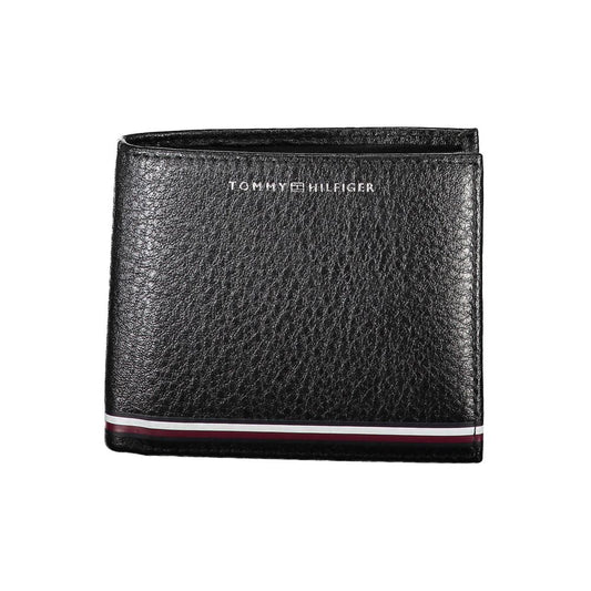 Tommy Hilfiger Black Leather Men Wallet with logo and sleek design