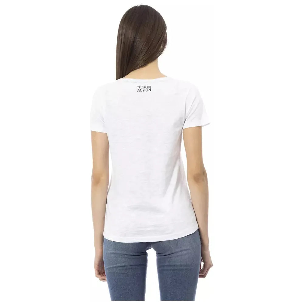 Trussardi Action White Cotton Women Top TR-23022-M-FBB-302