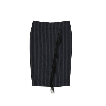 Brunello Cucinelli Gray Virgin Wool Long Skirt