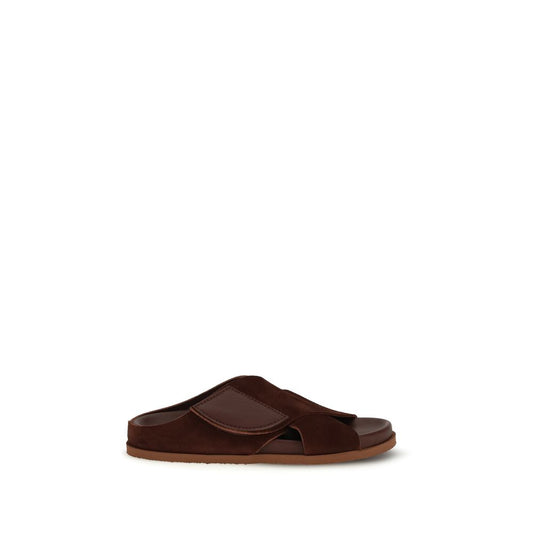 Pedro García Brown Velvet Sandals
