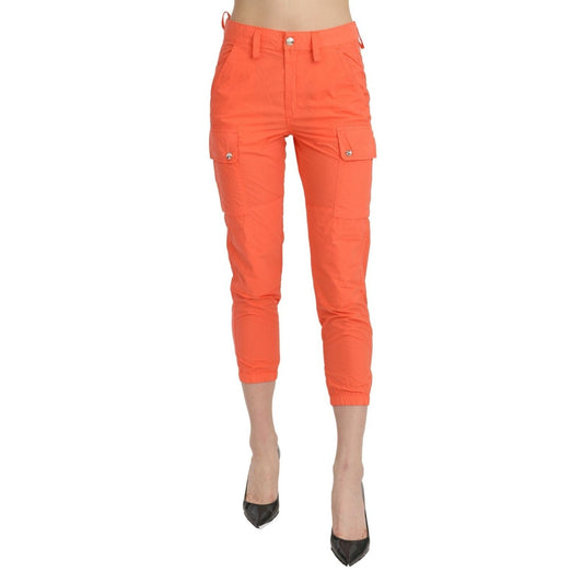 CYCLE Cotton Orange High Waist Skinny Cropped Trouser Pants
