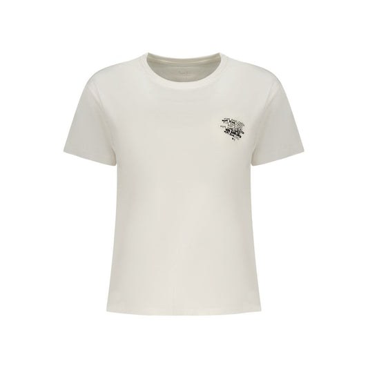 Pepe Jeans White Cotton Women T-Shirt 1728,67403481248,Clothing,L,M,New with tags,Pepe Jeans,S,T-Shirts - Clothing,White,Women,XL,XS