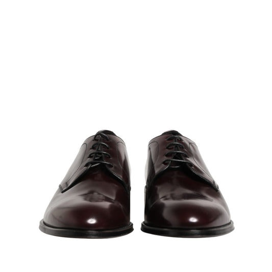 Dolce & Gabbana Black Lace Up Leather Dress Derby Men Shoes