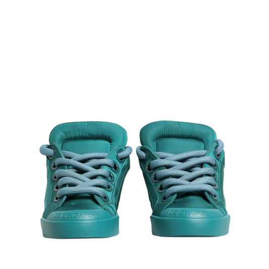 Dolce & Gabbana Teal Portofino Men Low Top Sneakers Shoes