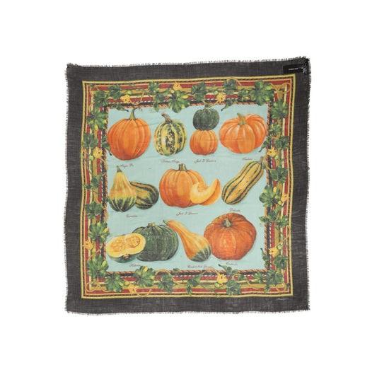 Dolce & Gabbana Multicolor Pumpkin Cashmere Stole 137cm x 133cm Scarf