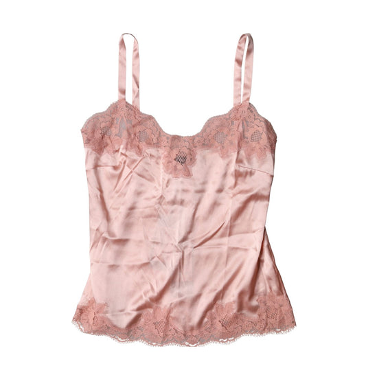 Dolce & Gabbana Light Pink Floral Lace Lingerie Top Underwear