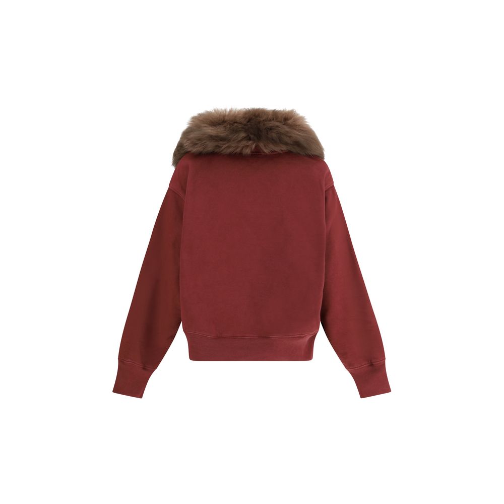 Prada Bordeaux Cotton Sweatshirt 1728,72470364320,Bordeaux,Clothing,New with tags,Prada,S,Sweaters - Clothing,Sweatshirts - Sweaters - Clothing,Women