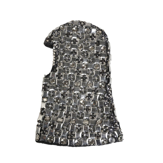 Dolce & Gabbana Black Wool Crystal Embellished Balaclava Hat