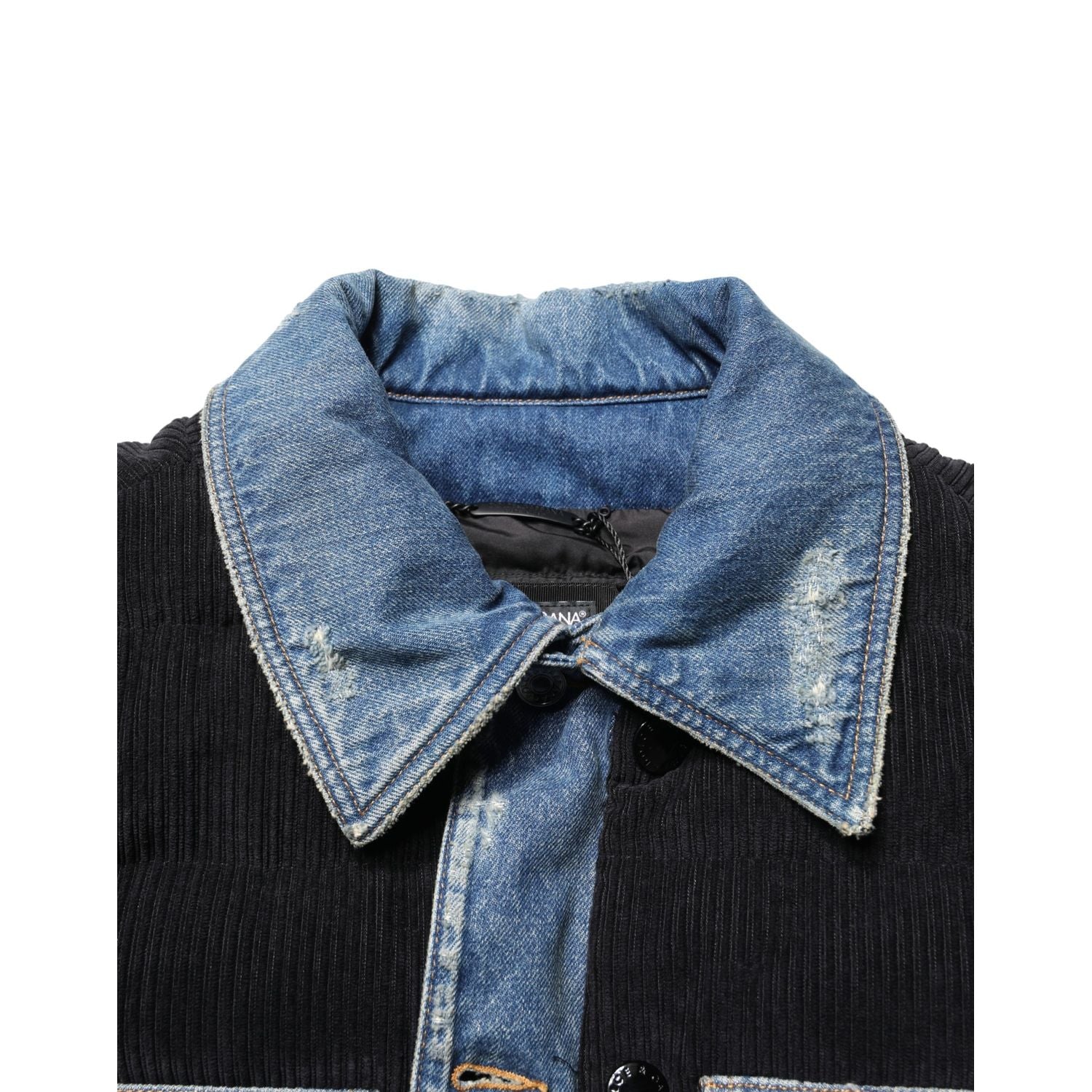 Dolce & Gabbana Black Blue Cotton Denim Blouson Men  Jacket