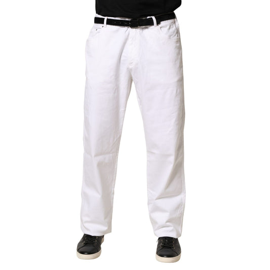 Paul & Shark White Straight Mid Waist Denim Trouser Jeans