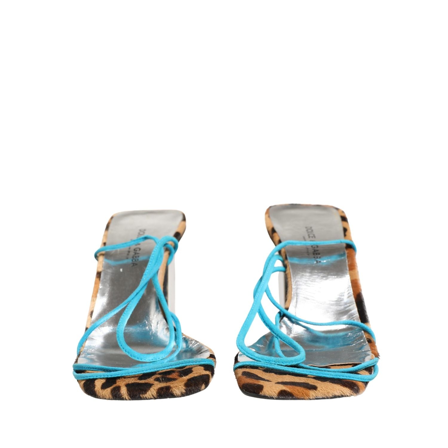 Dolce & Gabbana Multicolor Leather Block Heels Sandals Shoes