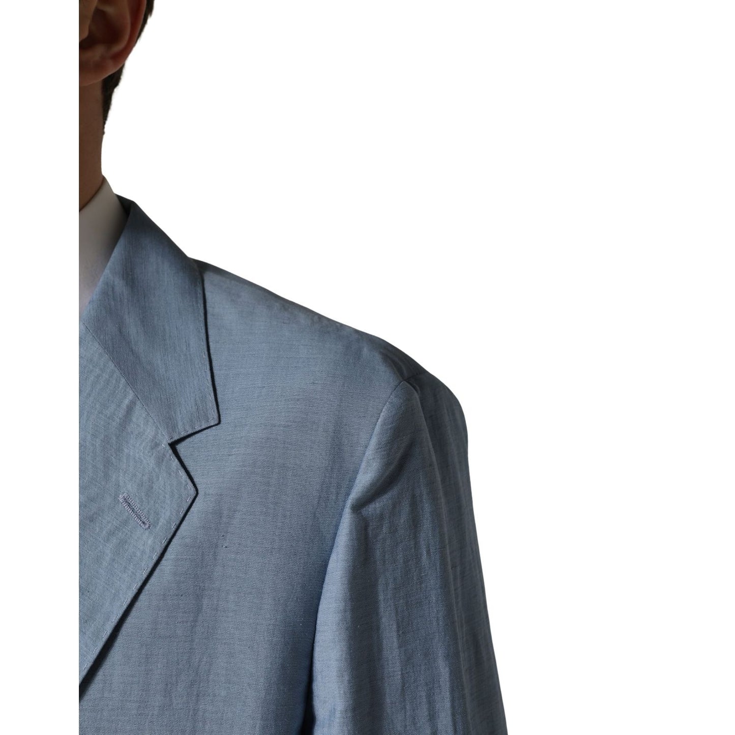 Dolce & Gabbana Light Blue Single Breasted Men Jacket Blazer
