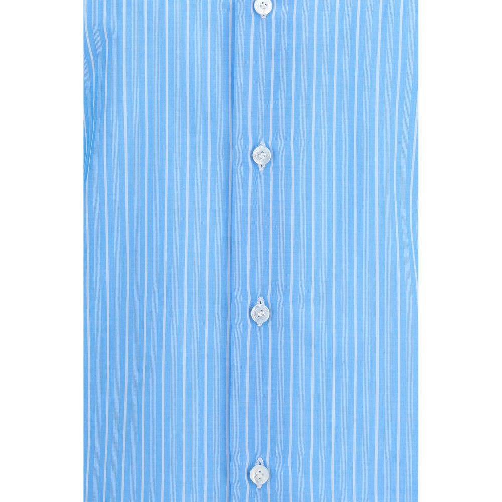 Finamore Blue Cotton Shirt