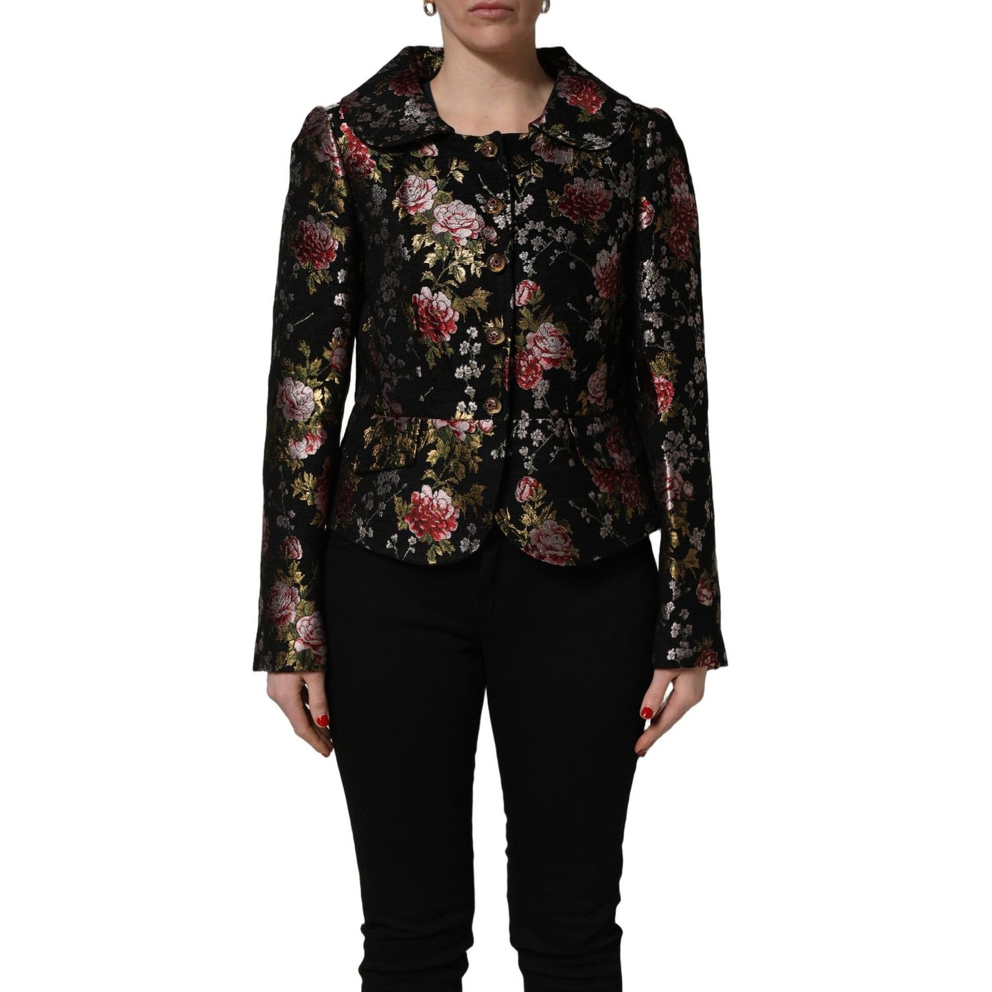Dolce & Gabbana Multicolor Floral Brocade Blazer Jacket