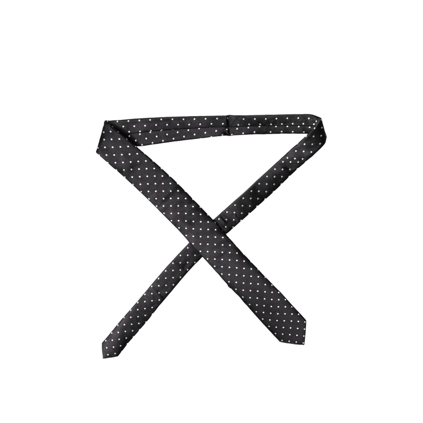 Dolce & Gabbana Black White Polka Dots Silk Adjustable Men Necktie Tie