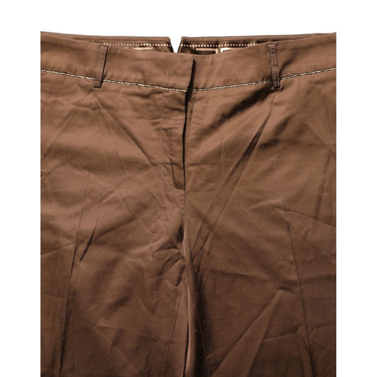 Cavalli Class Brown High Waist Flared Trouser Pants