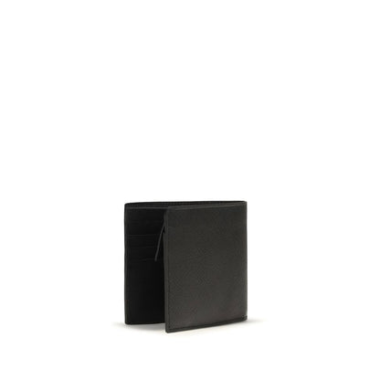 Prada Black Calf Leather Bos Taurus Wallet